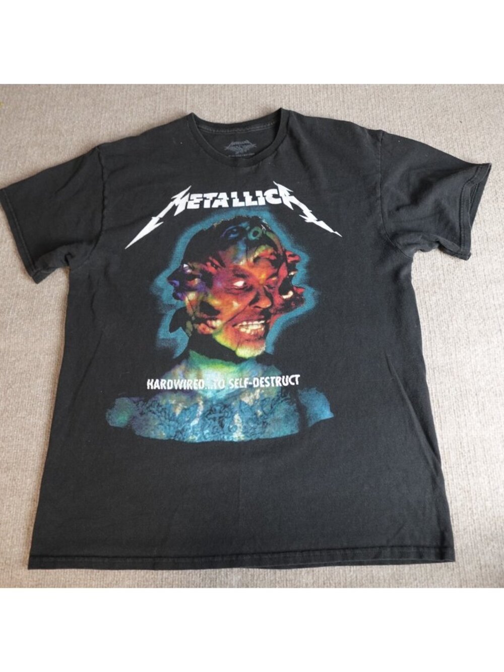 Metallica Shirt Large Black Hardwired to Self Destruct Tour